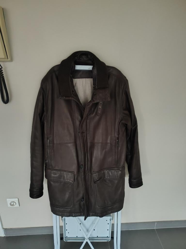 Lederen vest donker bruin, Ophalen, Maat 52/54 (L), Bruin, Mabrun