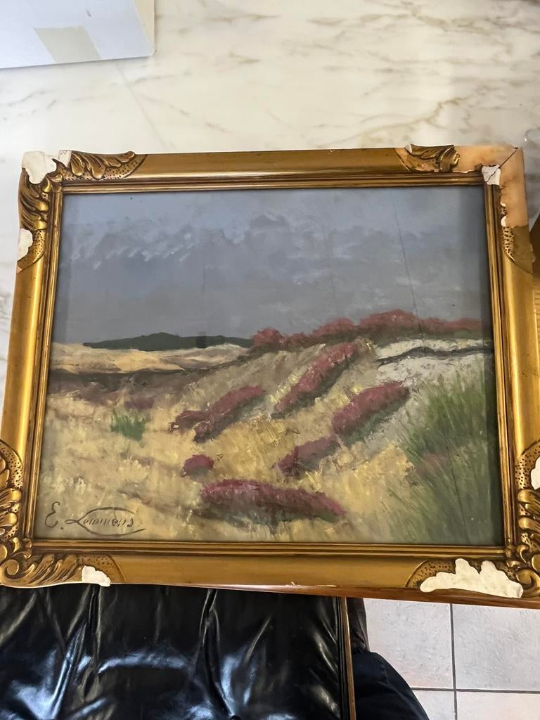 Peinture d'une vue sur les dunes par Emile Lemmens, Antiquités & Art, Art | Peinture | Classique, Enlèvement ou Envoi