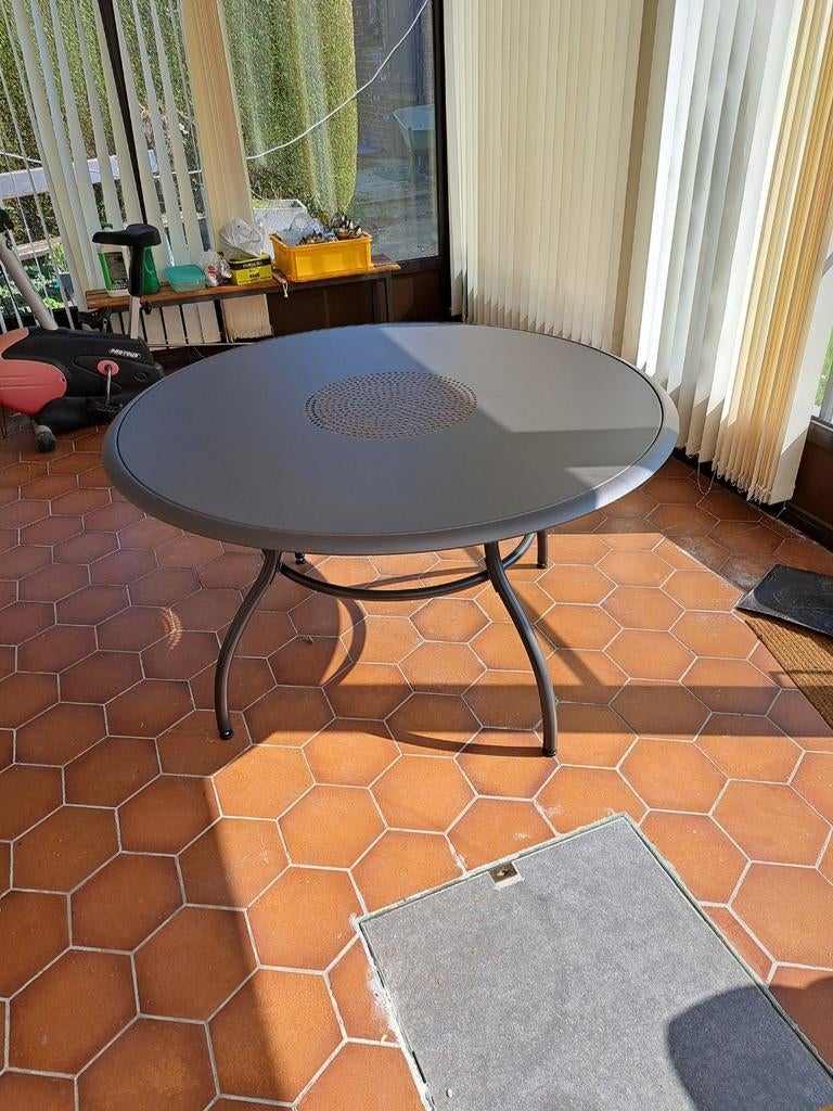 Table de jardin ronde métallique, Enlèvement, Comme neuf, Rond, Métal