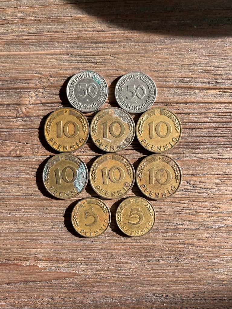 Lot de pièces en pfennig allemand —Bundesrepublik (1949—‘50), Enlèvement ou Envoi, Allemagne, Série