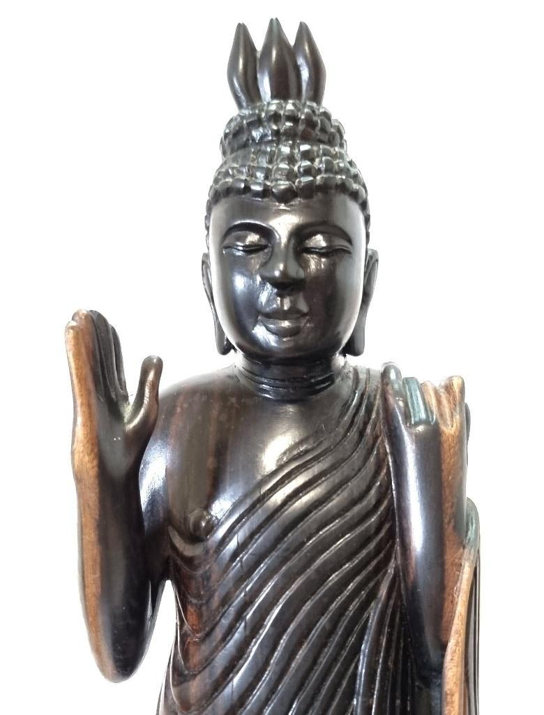 Statue de Bouddha en bois massif., Antiquités & Art, Enlèvement ou Envoi