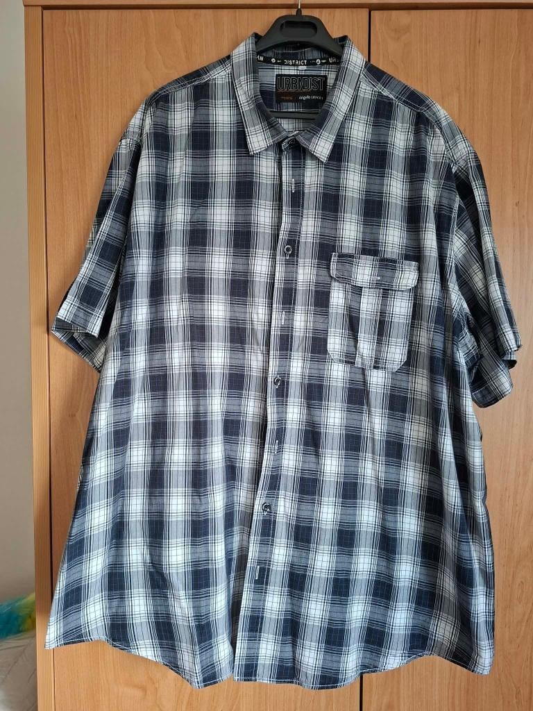 Angelo Litrico: Geruit herenhemd (4 XL), Blauw, Angelo Litrico, Ophalen of Verzenden, Overige halswijdtes