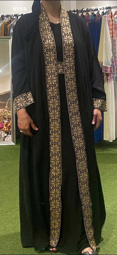 Set een mouwloze jurk met kimono en riem, Galajurk, Zwart, Nieuw, Ophalen