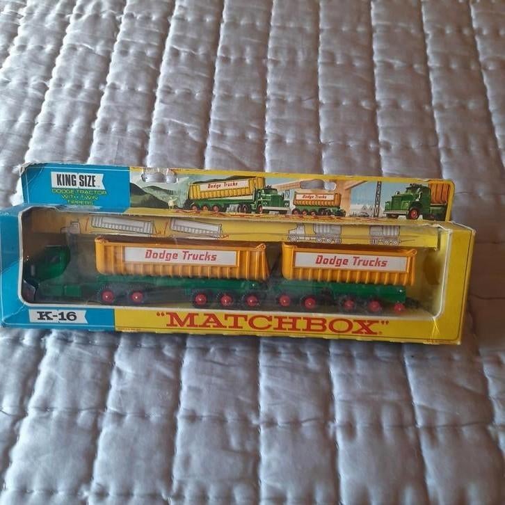 MATCHBOX KING SIZE K16 UK : TRACTEUR DODGE ET DEUX BENNES BA, Enlèvement, Neuf, Bus ou Camion, Matchbox