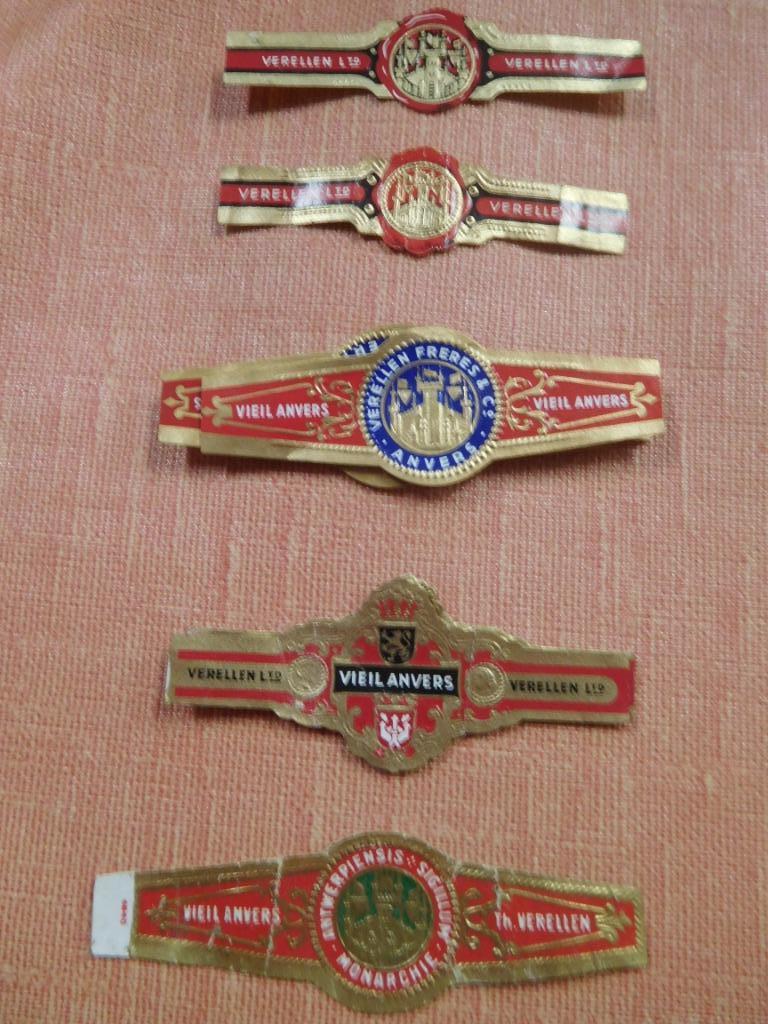 bagues de cigare fabricant Verellen/Viel Anvers, Collections, Articles de fumeurs, Briquets & Boîtes d'allumettes, Enlèvement ou Envoi