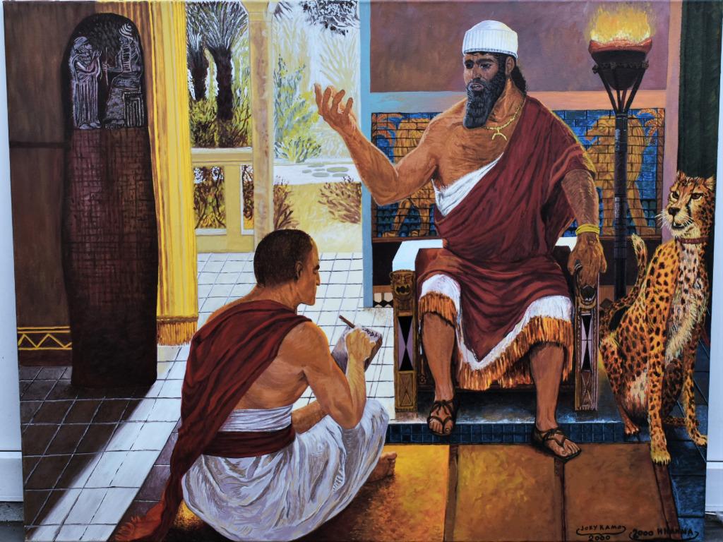 king painting king of babylon signed by joky kamo, Enlèvement