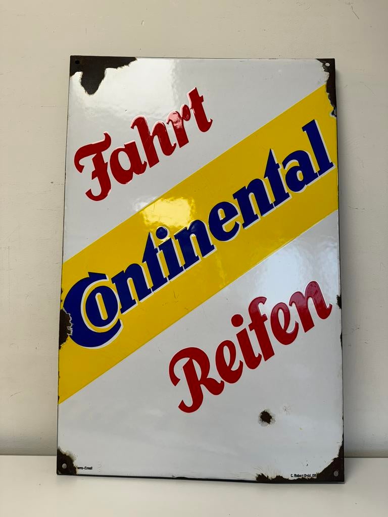 Enseigne publicitaire émaillée Continental, Enlèvement ou Envoi