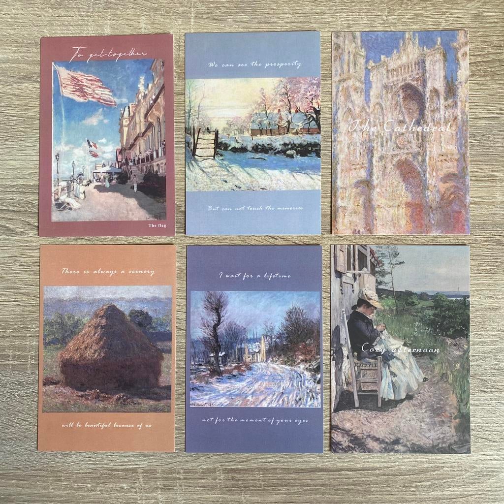 6 cartes postales ou décoratives Monet, Collections, Cartes postales | Thème, Enlèvement ou Envoi
