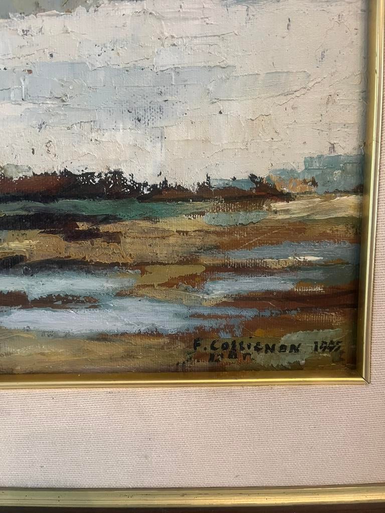 Tableau Belge aquarelle signé de F Collignon, Antiquités & Art, Enlèvement ou Envoi