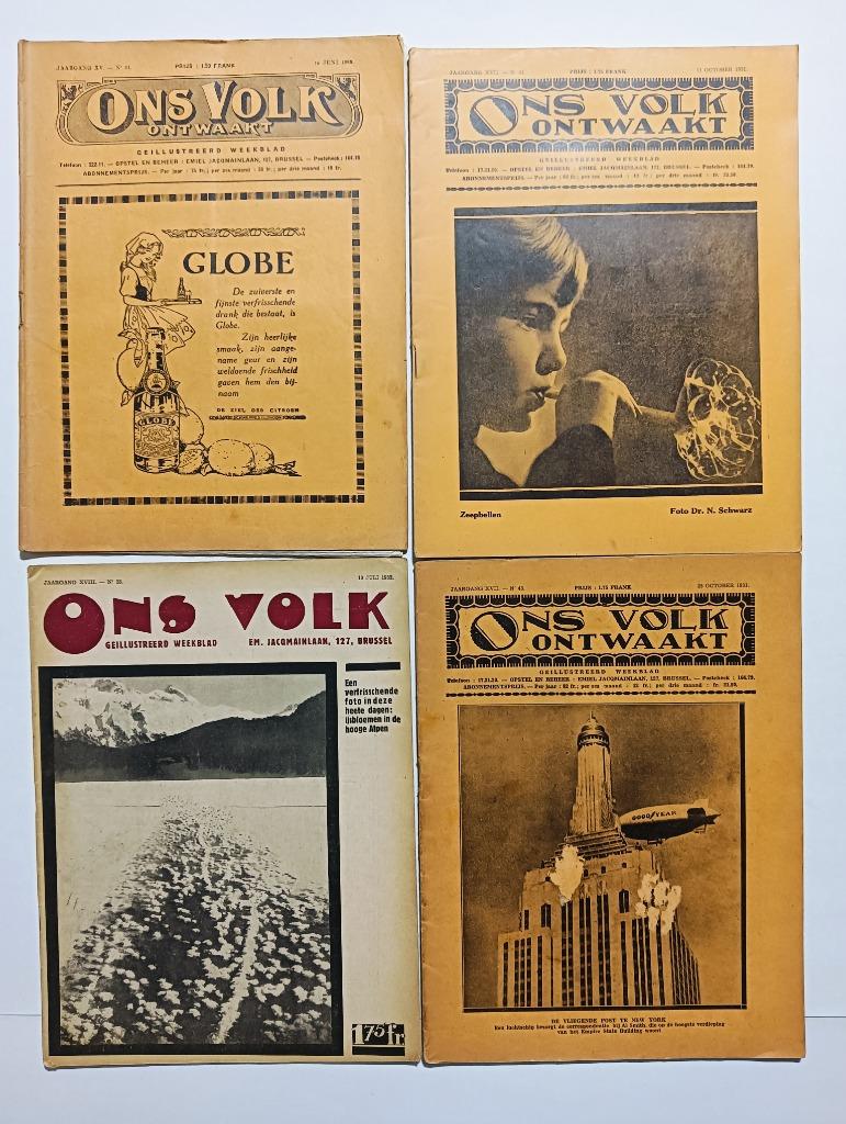 Ons Volk - 4 Tijdschriften - 1929, Boeken, Ophalen of Verzenden