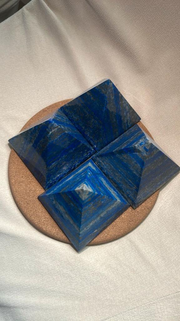 Afghaanse lapis lazuli-piramide met pyriet, Ophalen of Verzenden