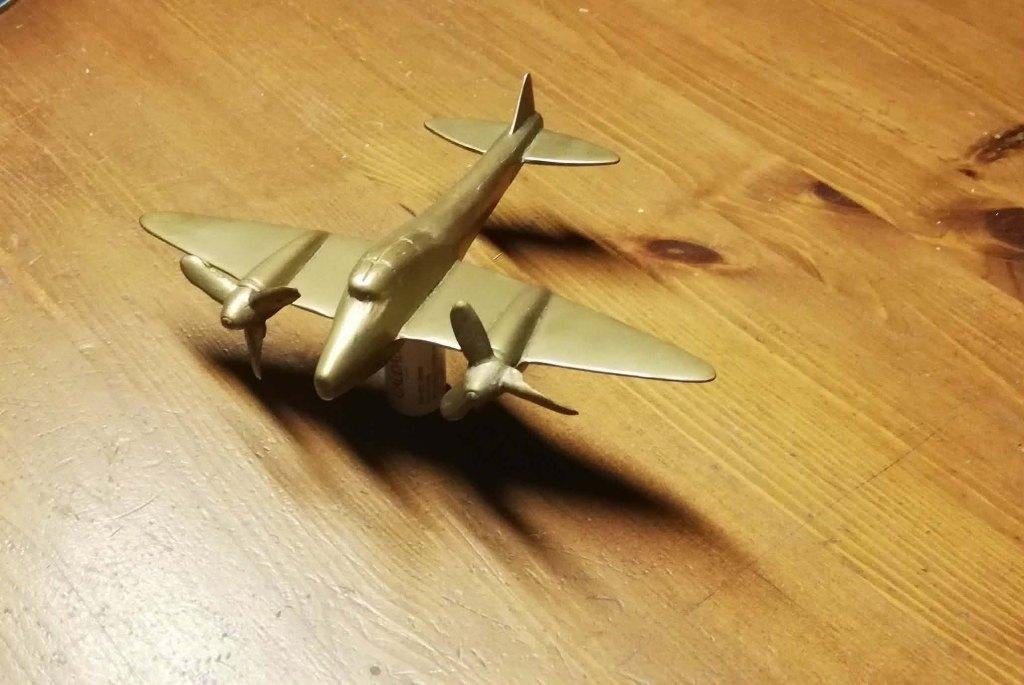 antiek  koperen  bimoteur  vliegtuig decoratie, Enlèvement