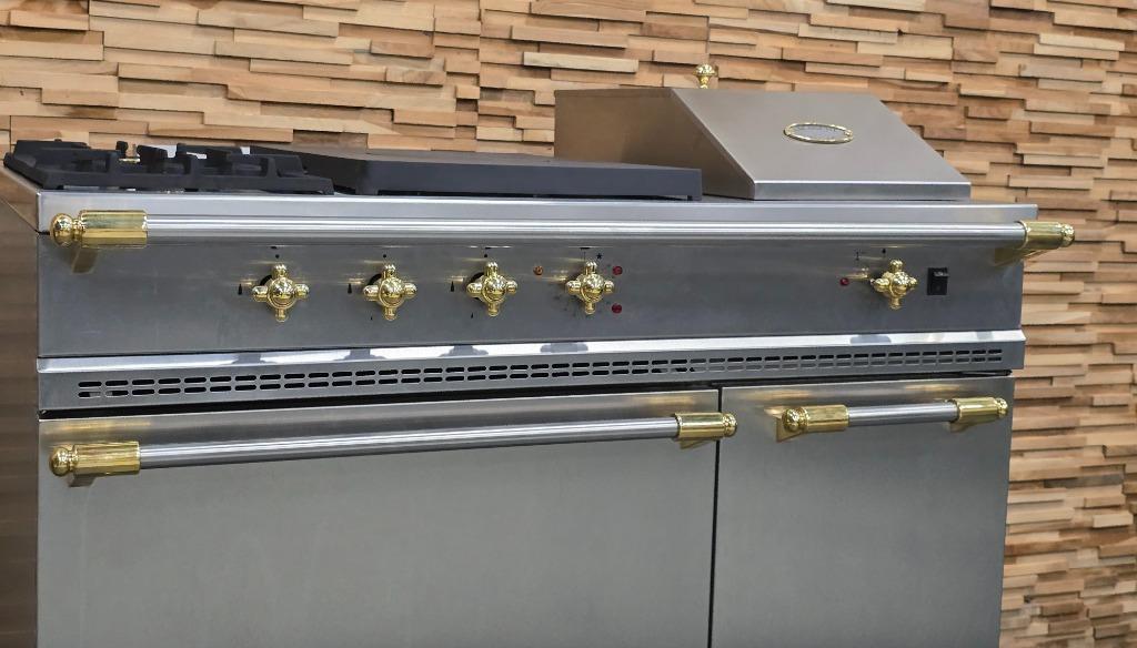 🔥Poêle Lacanche de luxe 110 cm en acier inoxydable et lait, Gaz, Classe énergétique A ou plus économe, Comme neuf, Enlèvement