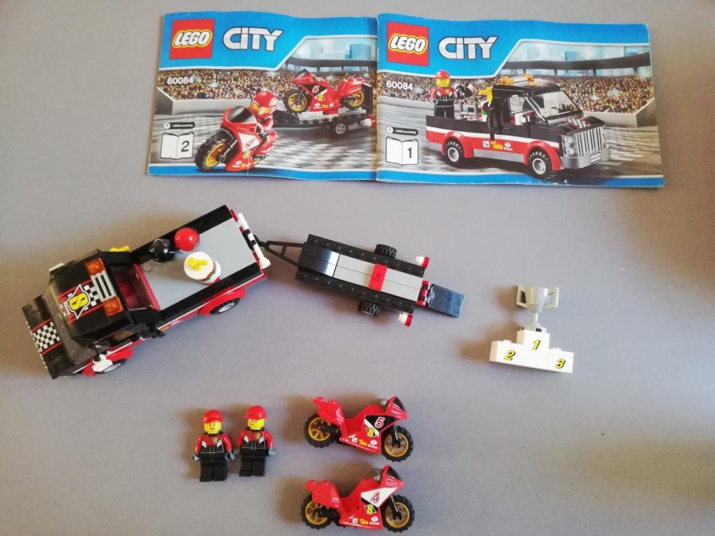 Lego City Racemotor Transport, Ophalen of Verzenden, Gebruikt, Complete set, Lego