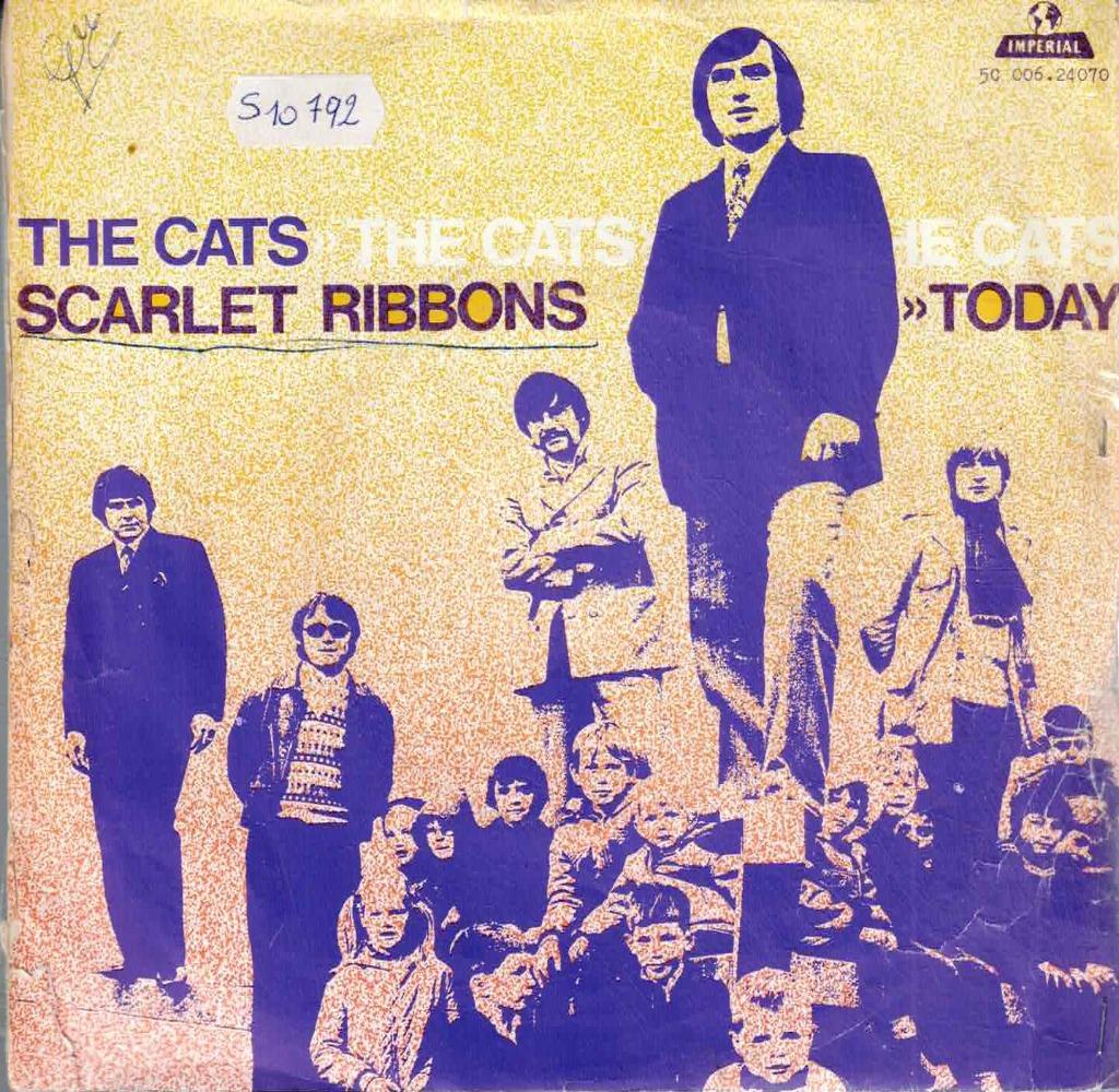 Vinyl, 7"   -   The Cats – Scarlet Ribbons / Today, CD & DVD, Vinyles | Autres Vinyles, Autres formats, Enlèvement ou Envoi