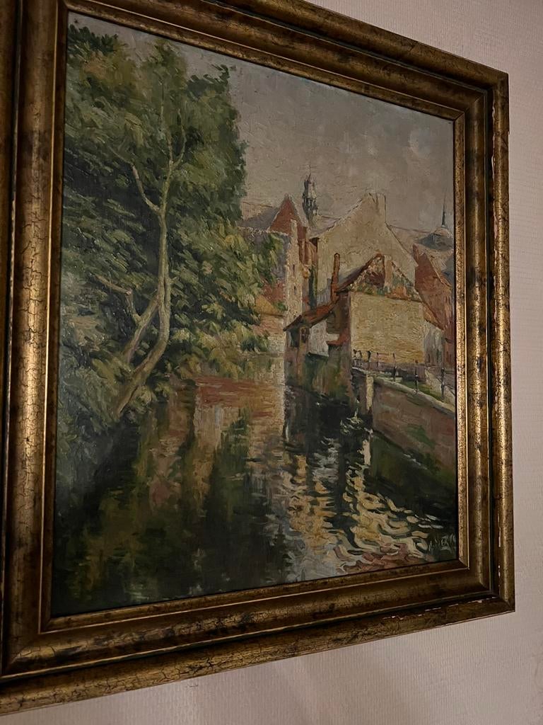 Peinture huile sur toile À.Mertens, Antiquités & Art, Enlèvement