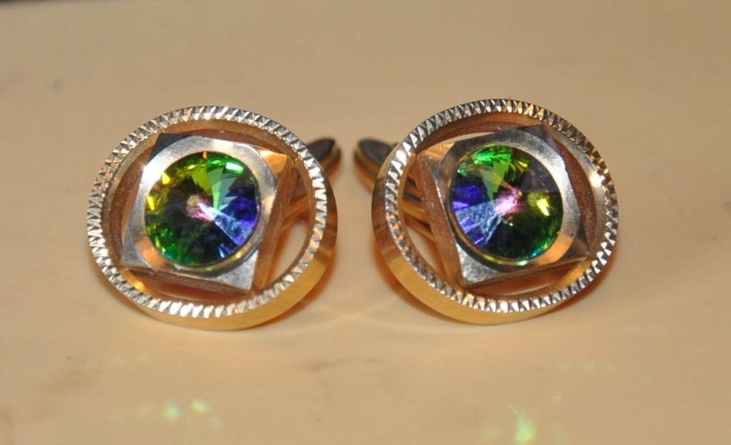 paire de bouton de manchette (bmx2010), Handtassen en Accessoires, Manchetknopen, Ophalen of Verzenden, Gebruikt, Steen, Verguld