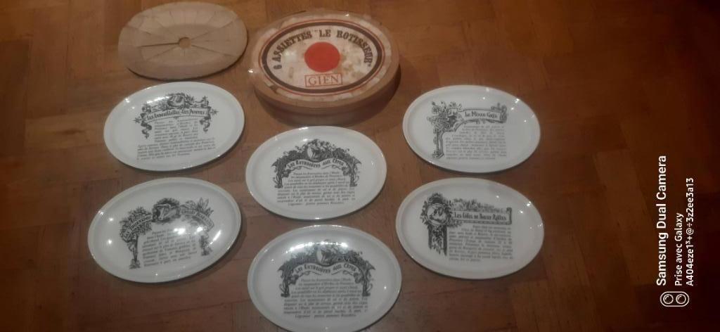 Service de table 6 assiettes ovale + 2 plat Gien tbe, Enlèvement