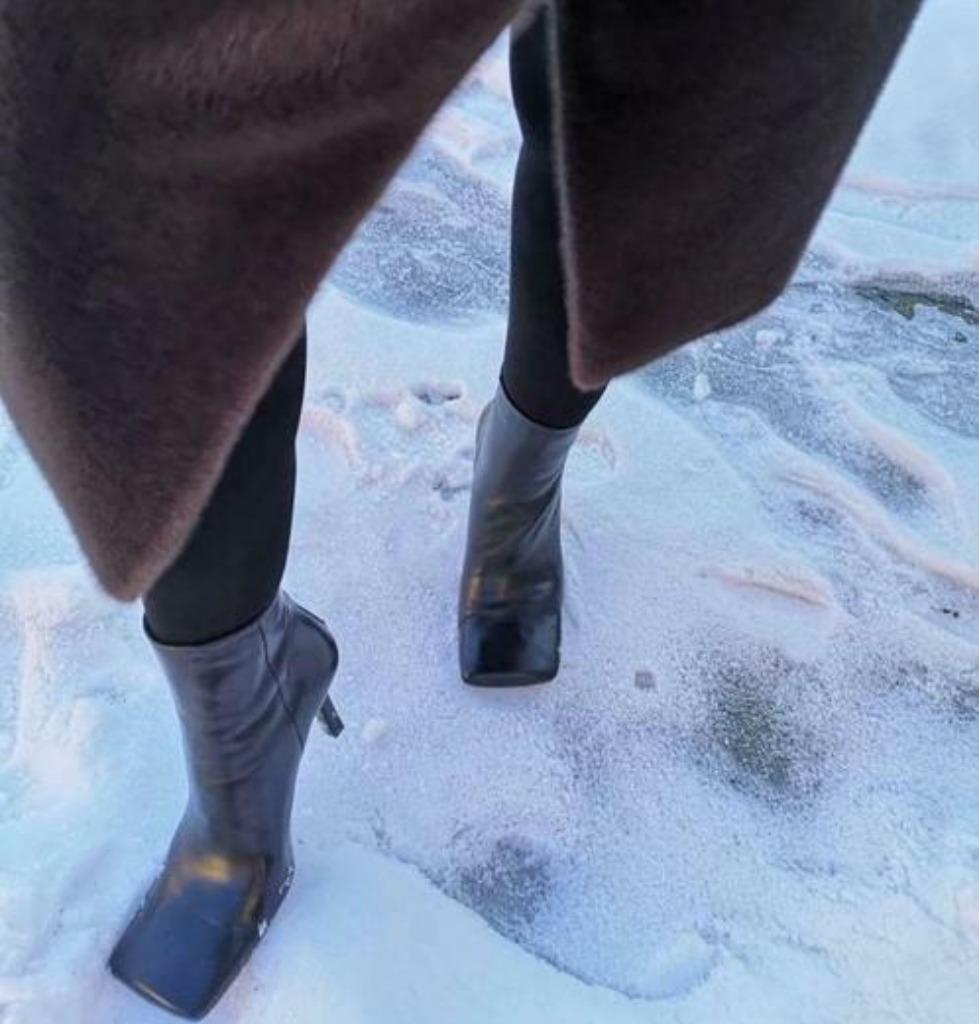 Gratis verzenden 90s vintage leren zwarte blokhaklaarzen 40, Verzenden, Zwart, Lage of Enkellaarzen, Zo goed als nieuw