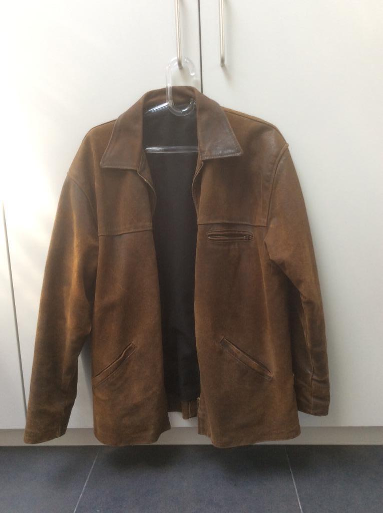 lederen jas, Ophalen, Gedragen, Maat 48/50 (M), Bruin
