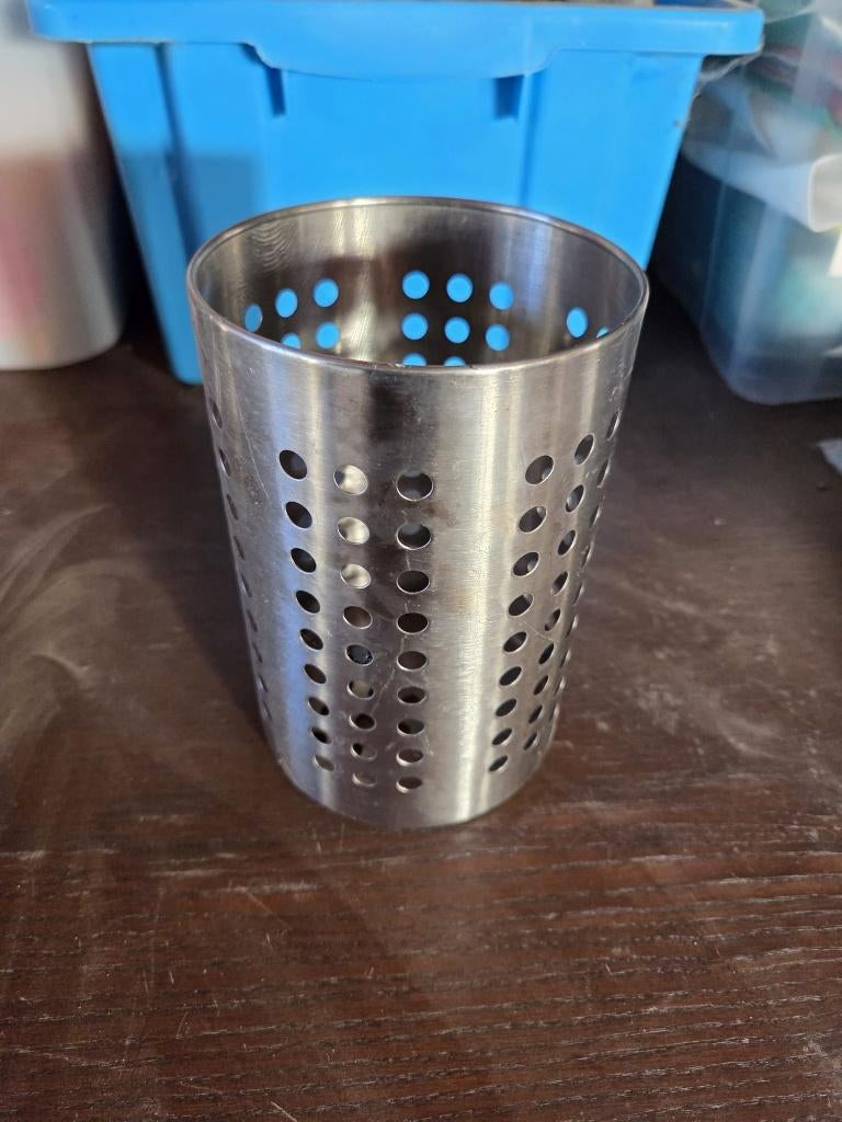 bestek pot, Ophalen, Gebruikt, Inox of Chroom, Bestekset