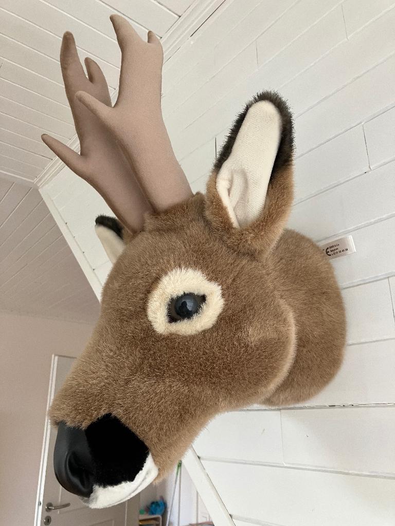 Pluche hertenkop, Ophalen, Zo goed als nieuw, Wanddecoratie