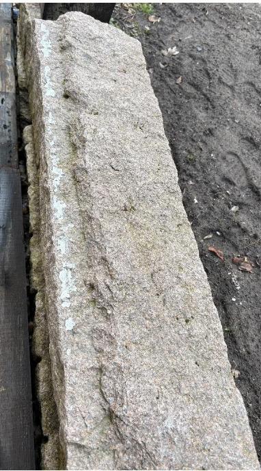 Roze granieten boordsteen, Tuin en Terras, Bielzen en Borduren, Ophalen, Gebruikt, 100 tot 200 cm, 25 cm of meer