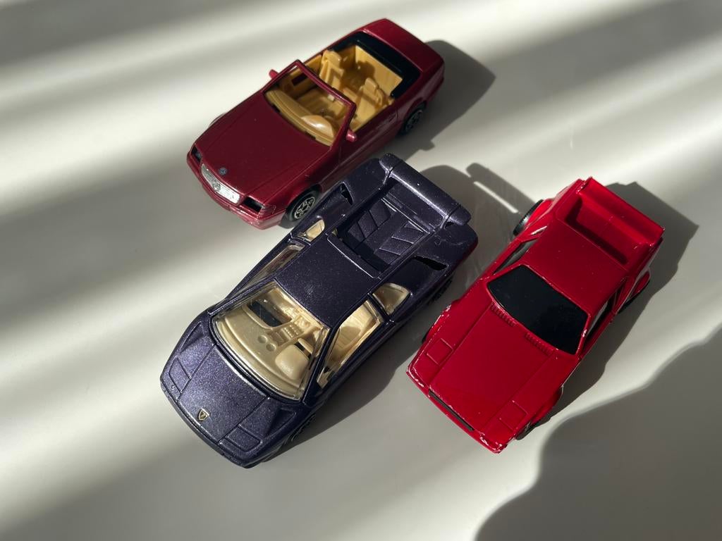 3x modelauto 1:43 (2x Burago), Hobby en Vrije tijd, Modelauto's | 1:43, Ophalen, Gebruikt, Auto, Overige merken