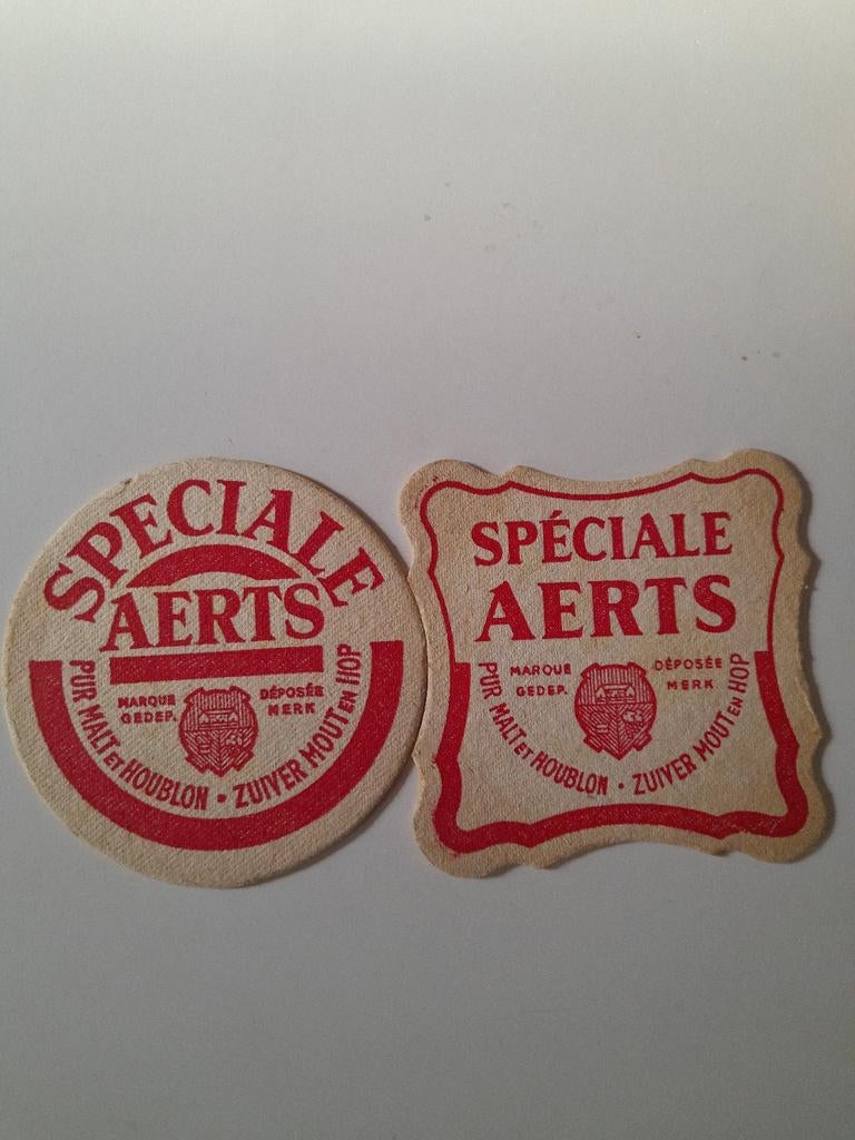 2 sous-verres à bière spéciaux Aerts, Enlèvement ou Envoi