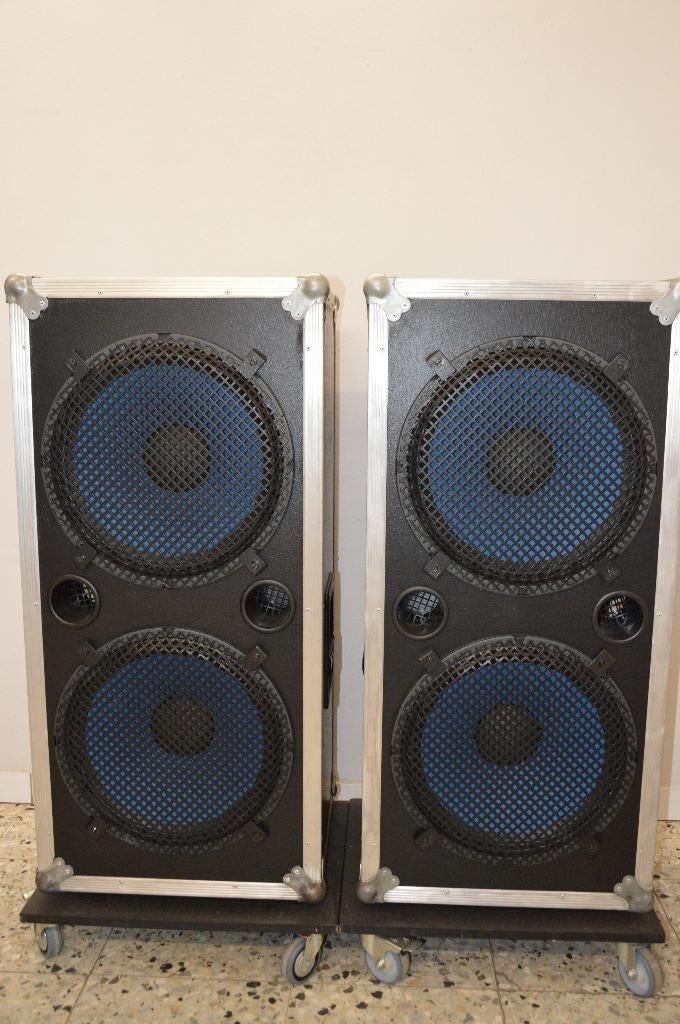 2 BASS KASTEN 2 X 400 WATT OP 4OHM, Gebruikt, Overige typen, 120 watt of meer, Ophalen