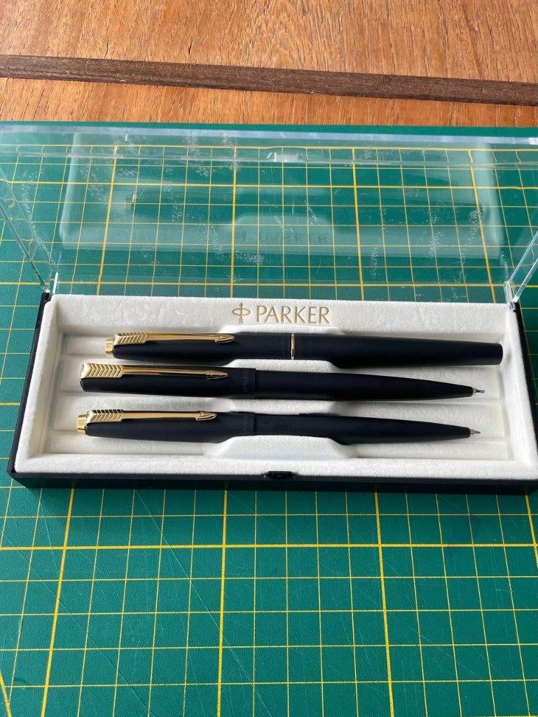 Parker 45 Matte Black Set Made in UK Unused, Verzamelen, Ophalen of Verzenden, Parker