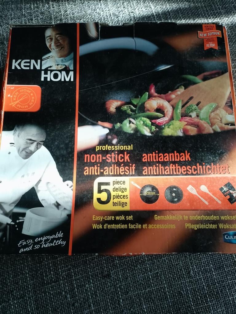 Ken Hom wok set 5 pièces, Neuf, Enlèvement ou Envoi, Autres matériaux, Plaque céramique