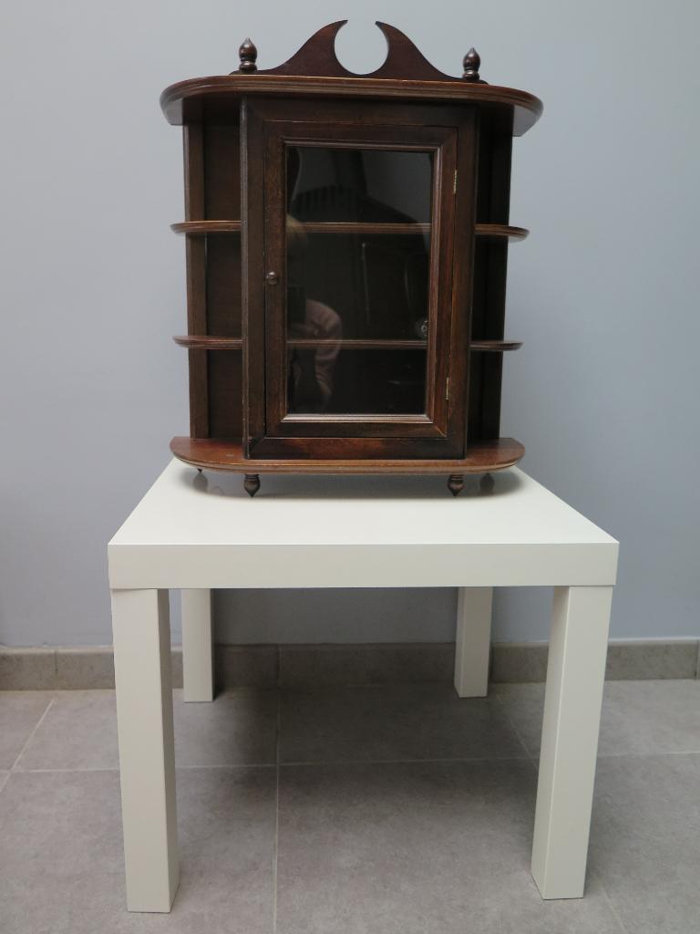 Eiken hang-vitrinekastje, Chêne, Avec tablette(s), Moins de 25 cm, Klassiek