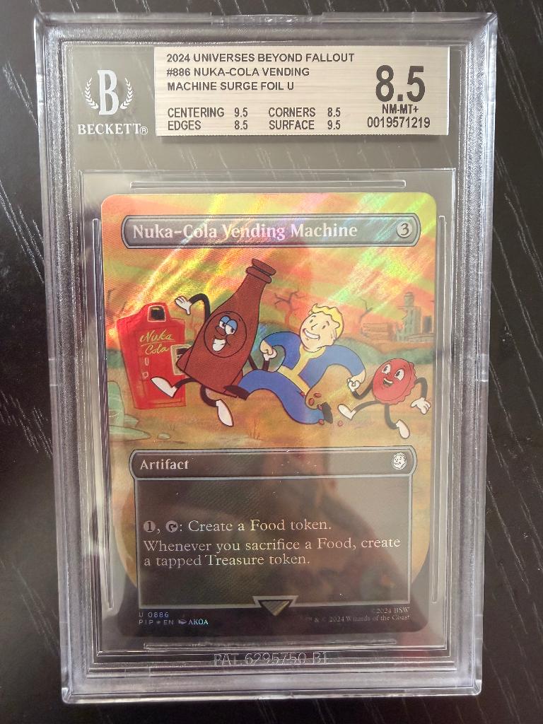 MTG Fallout Nuka-Cola Vending Machine Surge Foil BGS 8.5, Ophalen of Verzenden, Nieuw, Losse kaart, Foil