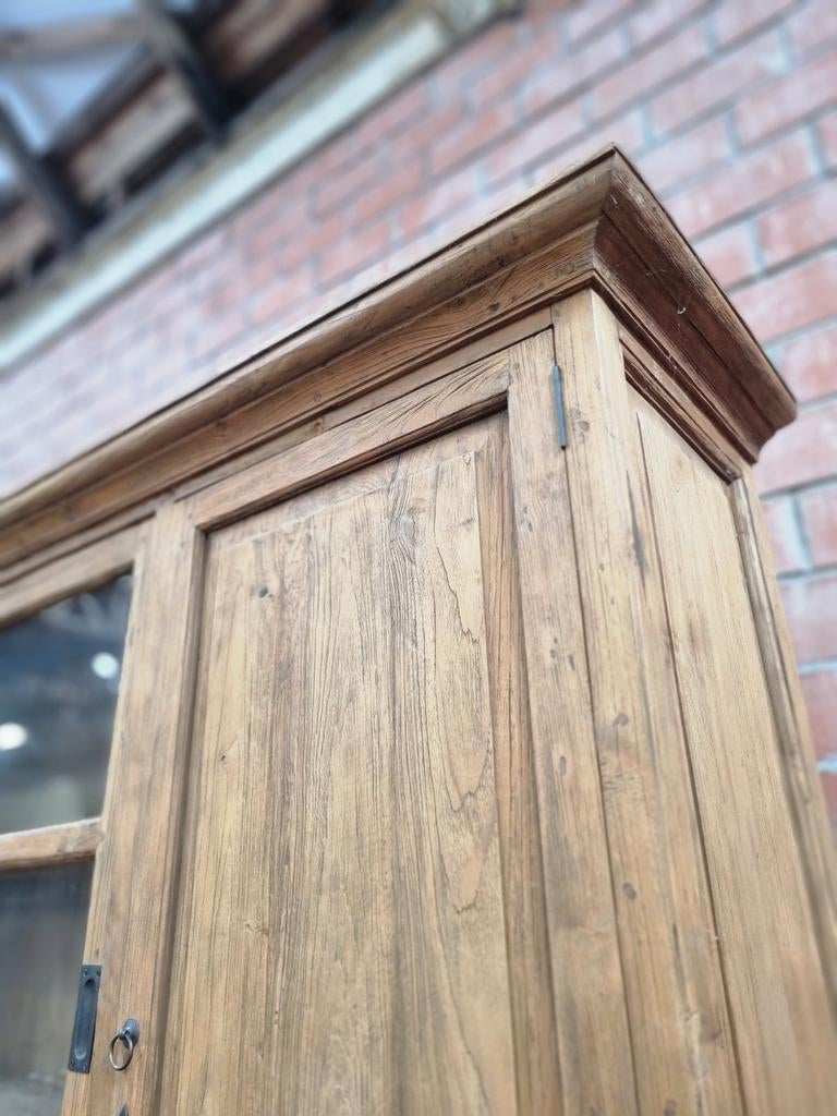 Teak buffetkast/vitrinekast art:83/26, Huis en Inrichting, Kasten | Buffetkasten, Ophalen, 200 cm of meer, Teak, Teakhout