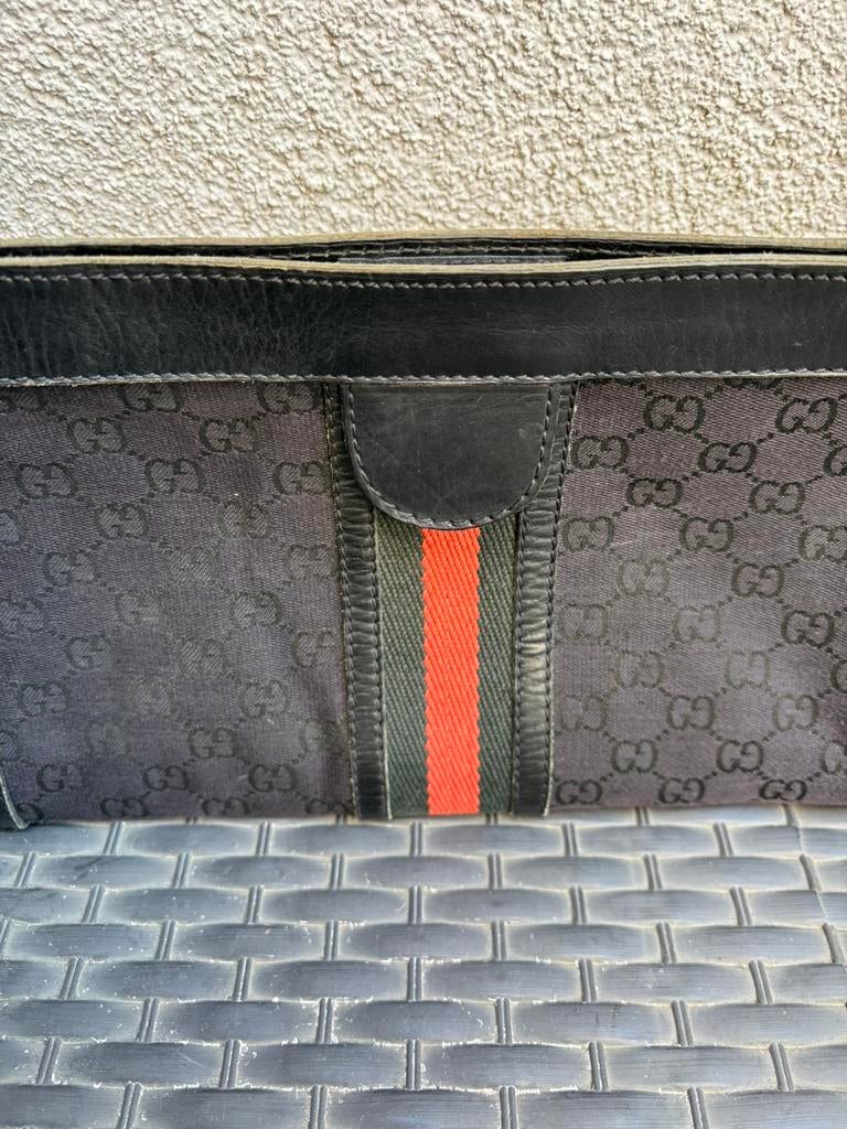 Gucci toilettas of pochette, Ophalen of Verzenden, Gebruikt, Zwart, Heer of Dame