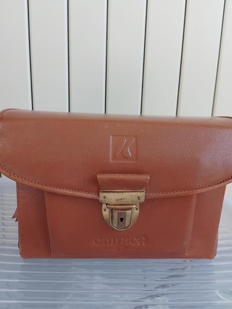 Sac transport photo vintage en cuir, Enlèvement ou Envoi