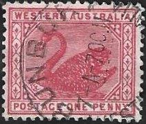1 Postzegel West-Australië 1902 Zwaan, Ophalen of Verzenden, Gestempeld