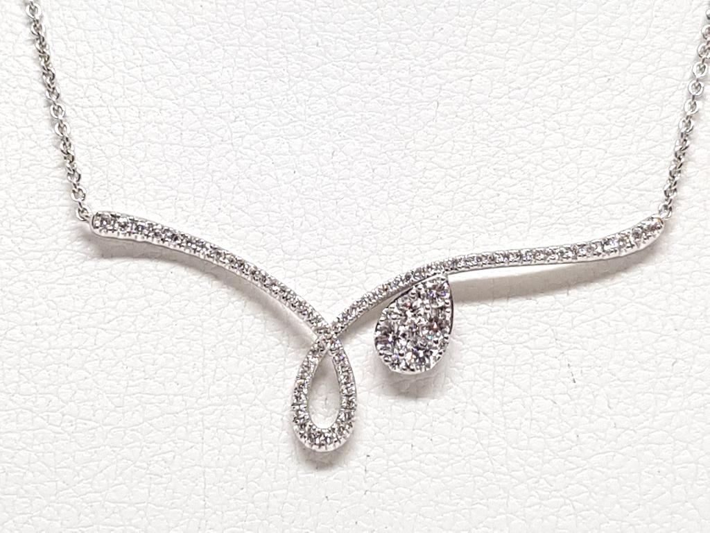 Diamant Collier 0.83ct., Bijoux, Sacs & Beauté, Colliers, Neuf, Enlèvement ou Envoi, Or, Or