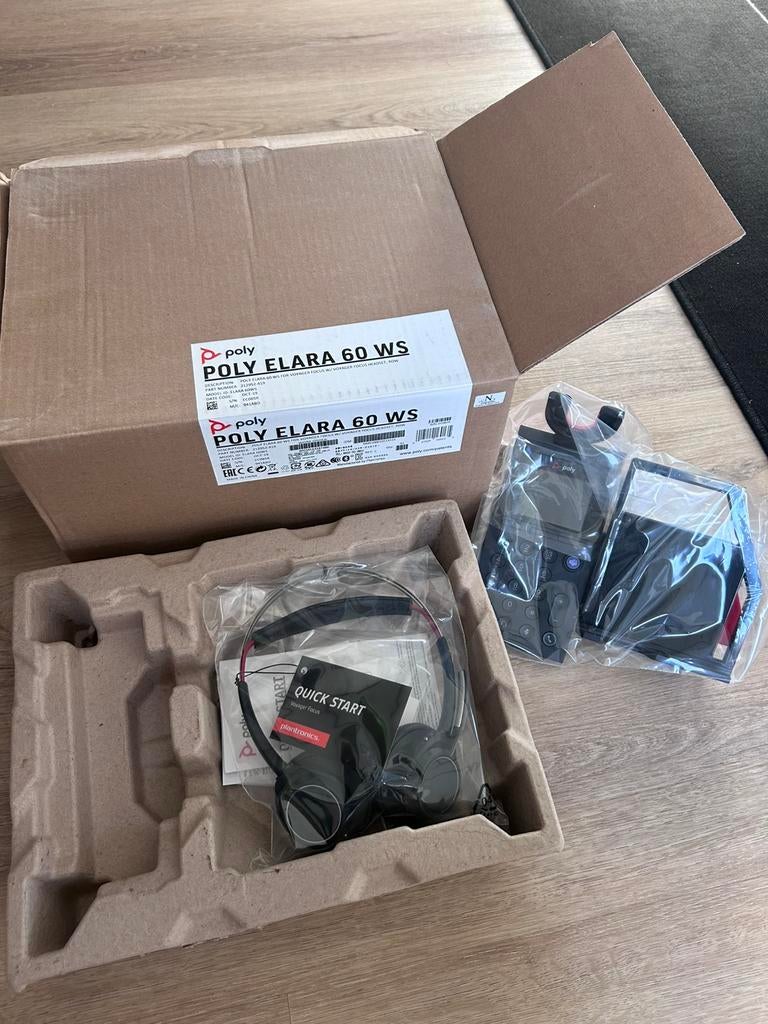 Poly Elara 60 WS complete headset met docking, Ophalen, Nieuw, On-ear, Draadloos