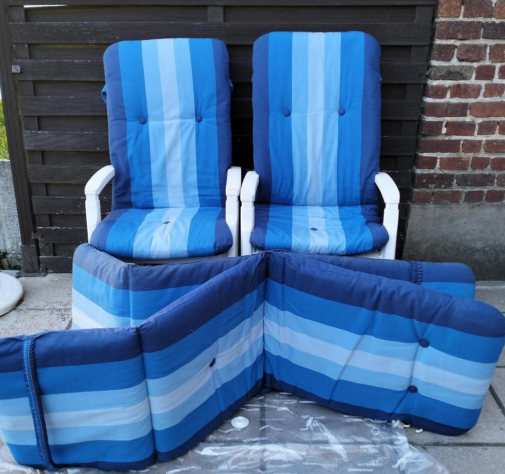 4 coussins Bayer  pour meubles de jardin, Jardin & Terrasse, Enlèvement, Comme neuf