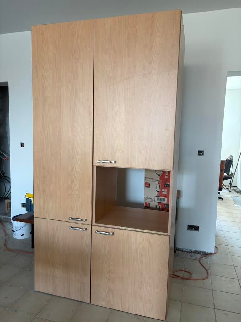 Gratis keukenkasten Dovy keukens, Ophalen, Gebruikt, Bruin, 200 cm of meer