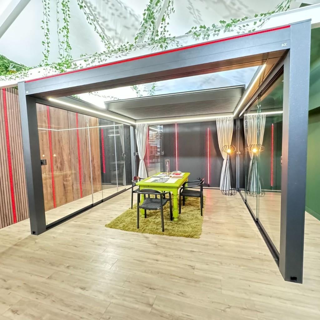 Pergola bioclimatique alu modèle expo FULL options, Enlèvement ou Envoi, Comme neuf, Métal, Autres types