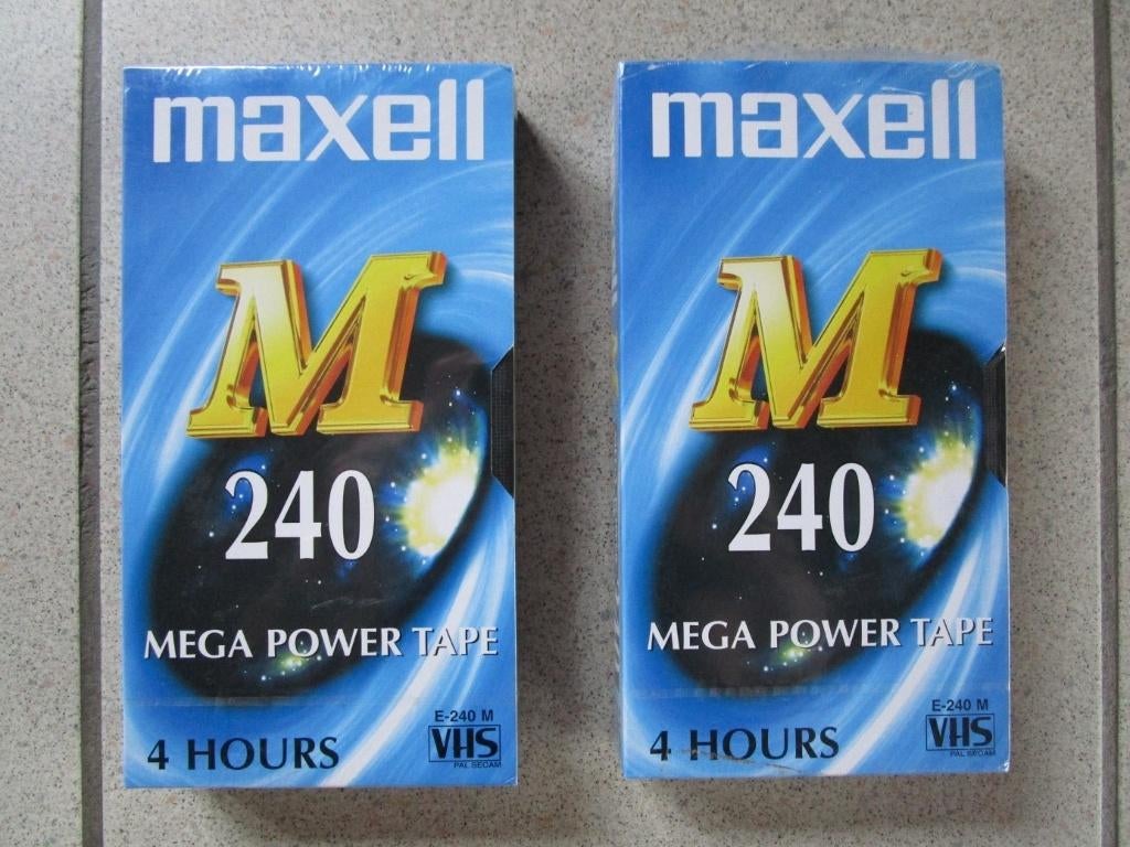 2 NIEUWE ongebruikte MAXELL VHS videocassettes M-240, Cd's en Dvd's, VHS | Film, Alle leeftijden, Ophalen of Verzenden, Nieuw in verpakking