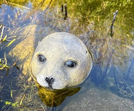 Drijvende Zeehond Figuur - Realistisch Decoratiebeeld, Tuin en Terras, Vijvers, Nieuw, Ophalen of Verzenden
