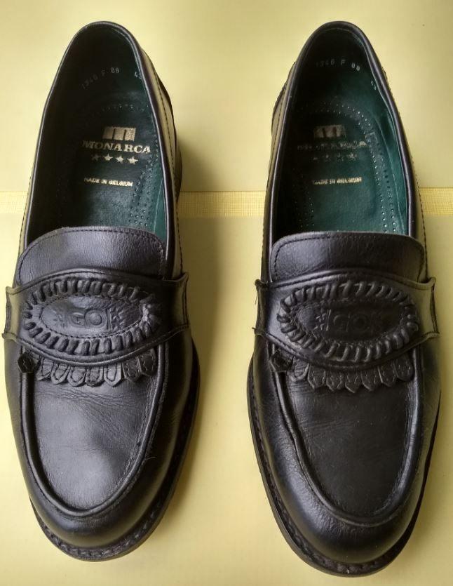 Zwarte lederen herenschoenen - merk Monarca - maat 43, Vêtements | Hommes, Enlèvement ou Envoi