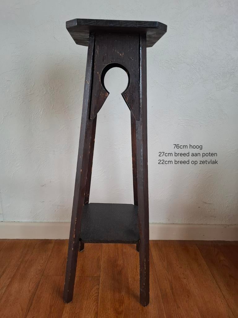 Plantenstaander, houten sokkel, Huis en Inrichting, Woonaccessoires | Zuilen en Pilaren, Ophalen, Gebruikt