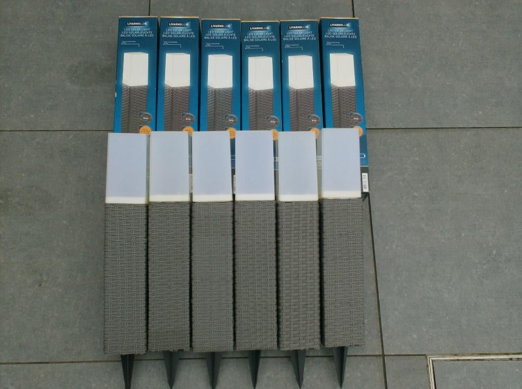 6 mooie tuinlampen grijs livernolux, Tuin en Terras, Ophalen, Zo goed als nieuw