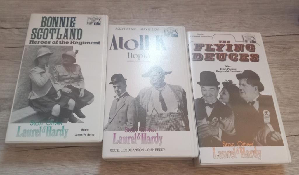 Lot 3 VHS laurel & Hardy, Ophalen of Verzenden