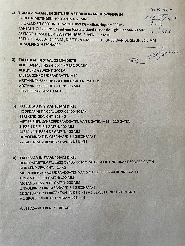 TAFELBLAD OM TE LASSEN EN TE MONTEREN, Doe-het-zelf en Bouw, Werkbanken, Zo goed als nieuw, 170 cm of meer, Ophalen